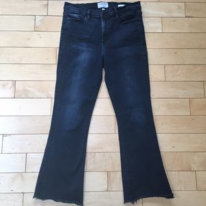 Frame Denim Le High Flare Roxy Raw Edge Crop sz31
